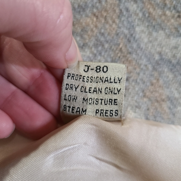 VTG 80 90s Gray Tapestry Damask Paisley Wool Single Button Satin Lined Blazer 10 - Picture 10 of 16